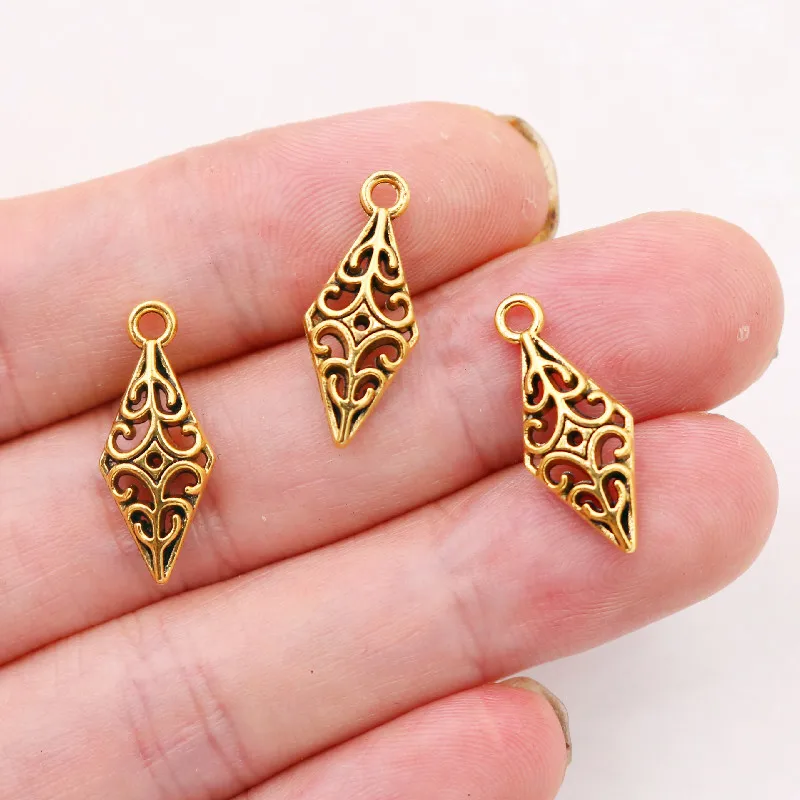 20 шт. античные золотые тона 3D листья Изящные DIY ретро серьги ожерелье ювелирное