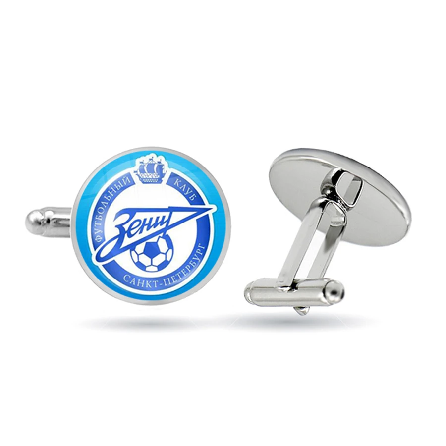 Запонки &quotЗенит&quot запонки для футбольного клуба из нержавеющей стали с