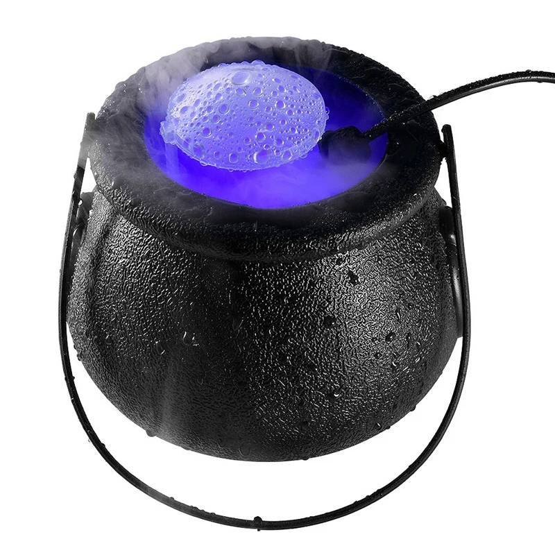 

Halloween Witch Pot Smoke Machine LED Humidifier Color Halloween Party DIY Decorations Scene Layout Prank Toy(EU Plug)