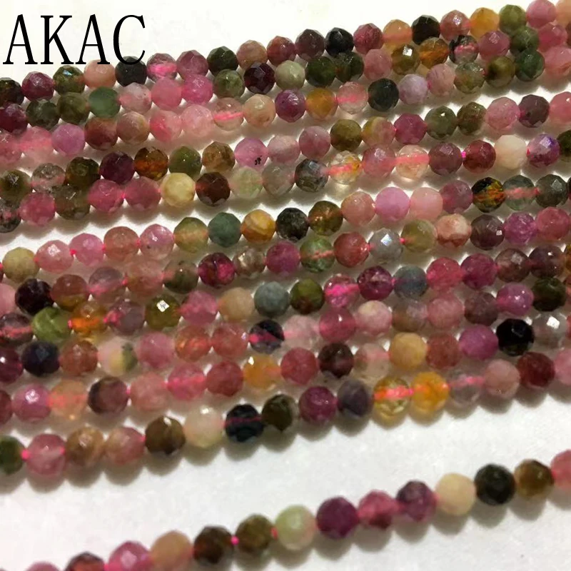 

3strands Approx3mm 100% Natural colorful tourmaline faceted loose seed beads for diy making design necklace wholesale