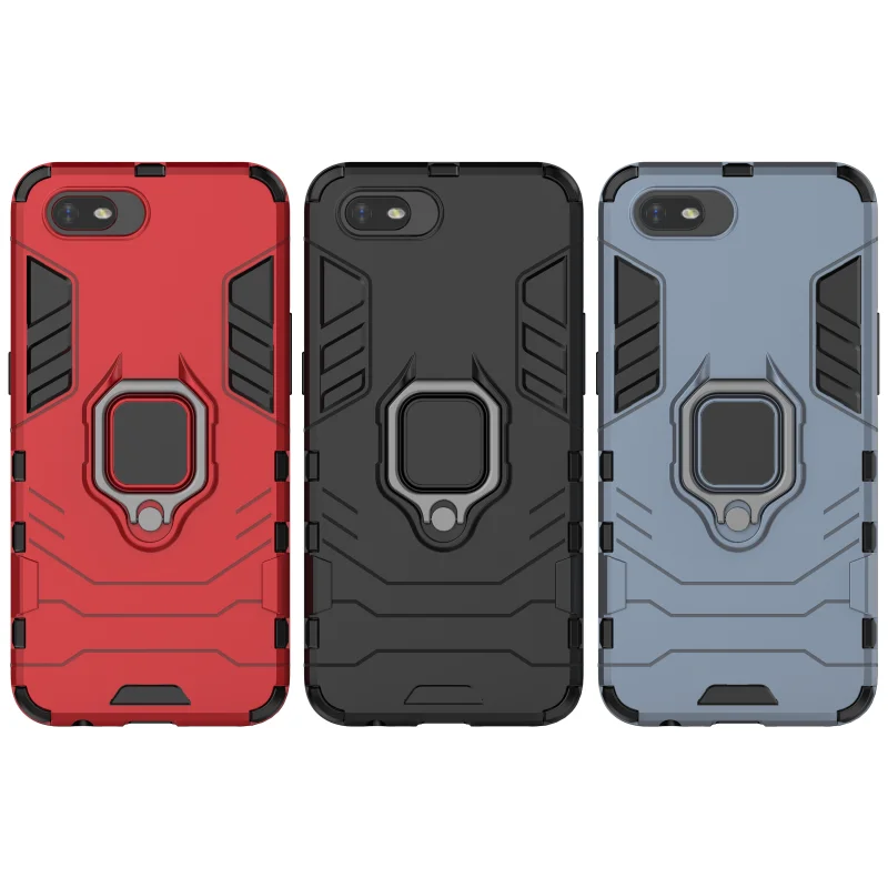 

Armor Phone Case For OPPO Reno 2Z 2F ACE Realme X2 Pro XT K5 2 A5 A9 2020 A11X Q 5 5I 6I C3 C2 A1K 3 Z Rugged Metal Stand Cover
