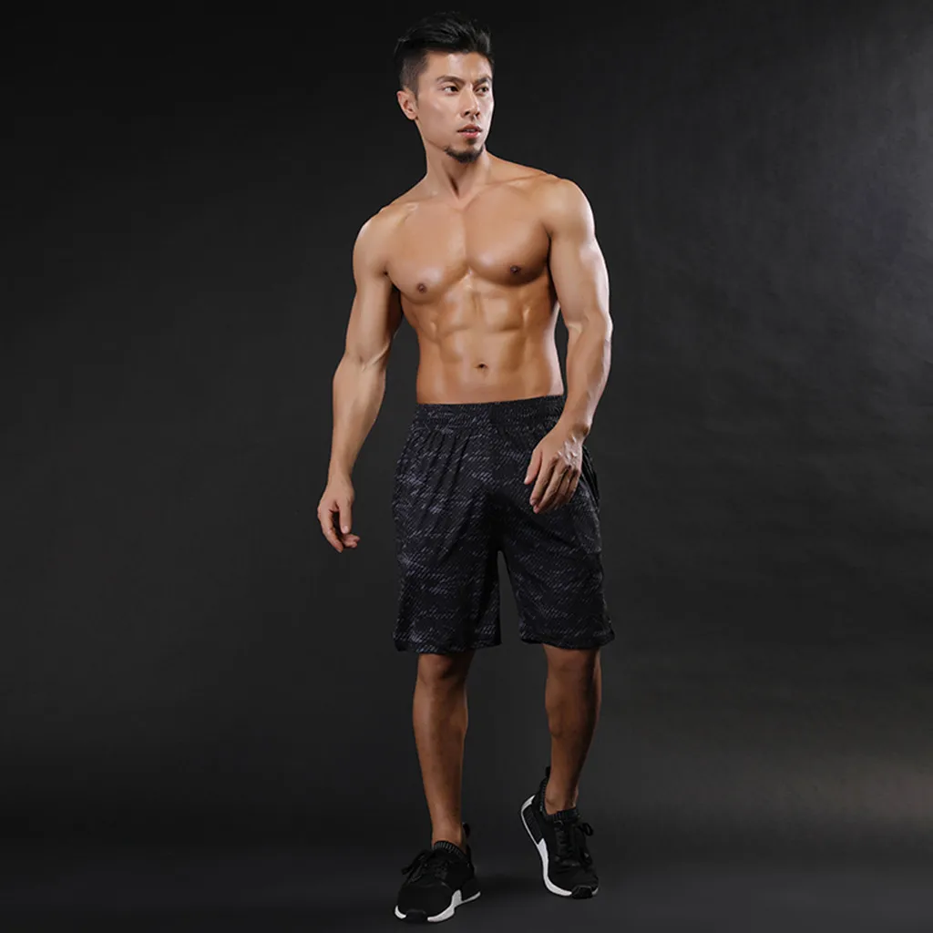 Летние шорты для бега мужские спортивные и фитнеса быстросохнущие спортзала