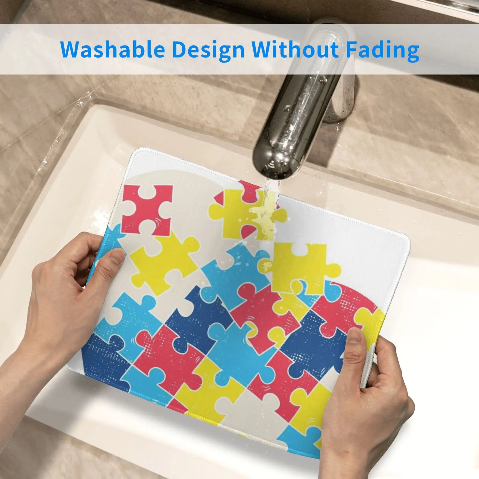 

Love Autism Awareness Puzzle Pieces Gift Design Idea Product Mouse Pad DIY Print Cushion Gift Design Idea