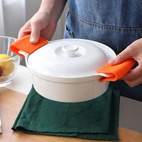 2pcsset grip silicone pot holder sleeve pot glove pan handle cover grip kitchen tools