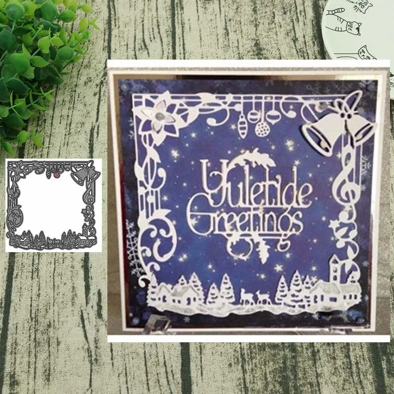 Металлический Трафаретный вырубной штамп квадратный Трафареты набор сделай сам