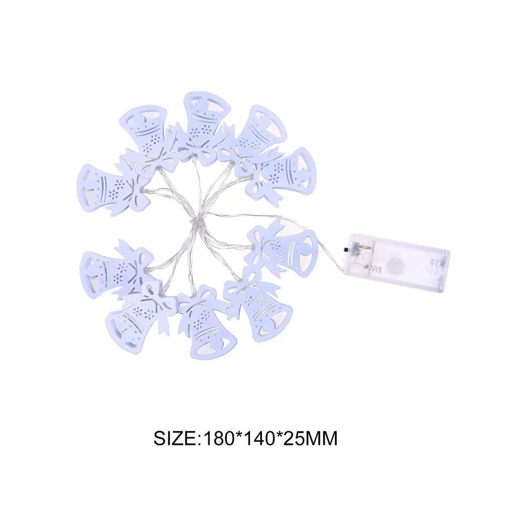 

led metal bell Christmas string warm white Home party interior lights