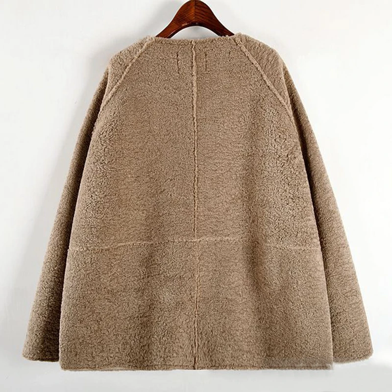 CHICEVER/корейское повседневное шерстяное пальто для женщин с круглым вырезом и