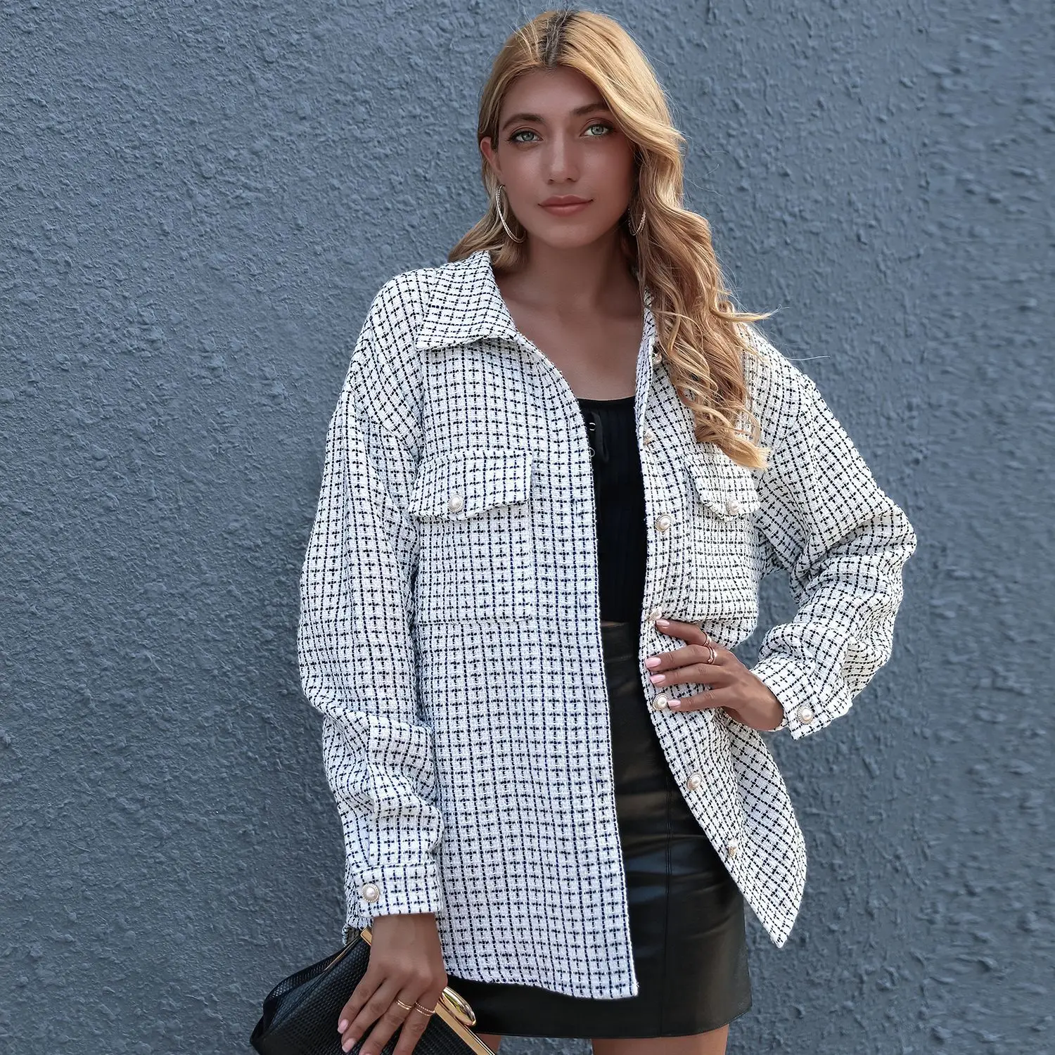 Женская клетчатая блузка с длинным рукавом модель 2021 года модные весенне осенние