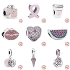 Женский браслет из серебра 925 пробы, с розовым Цирконом