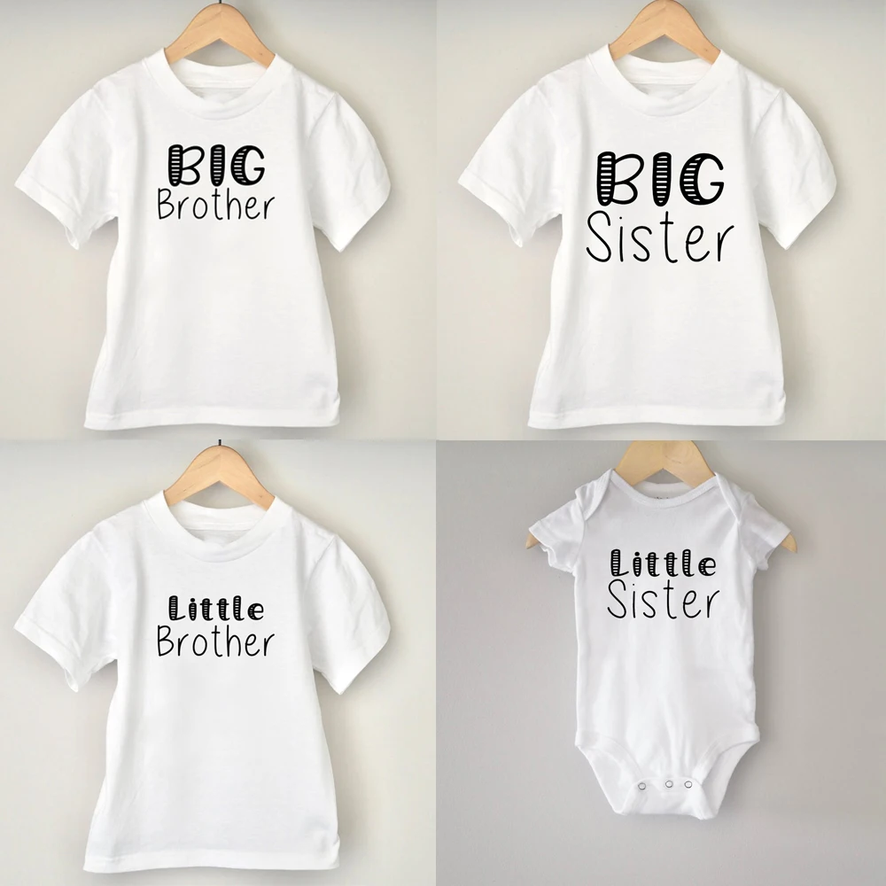 

Big Sister T-shirt New Big Sis Tee Big Sister Shirt Baby Announcement Toddler Shirt Sibling Matching Jumsuit Drop Shipping