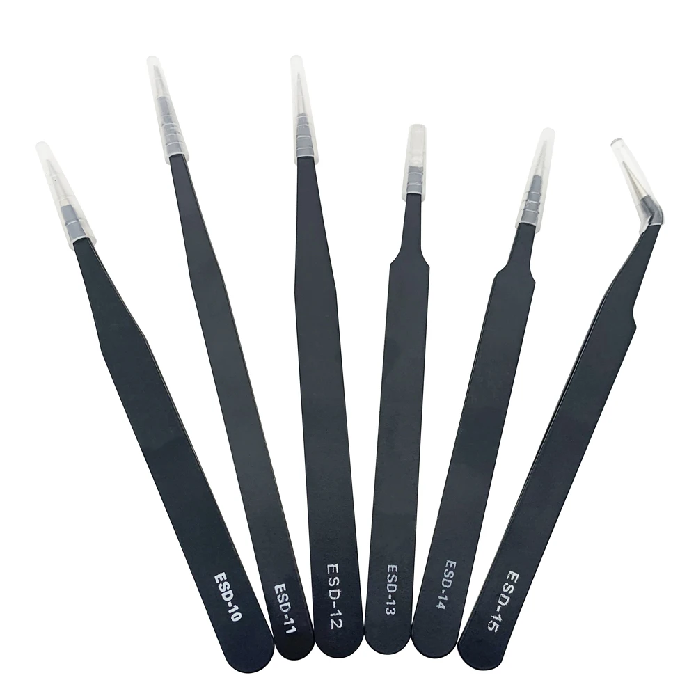 Набор безопасных антистатических пинцетов из нержавеющей стали 6 шт.|Ремонтные