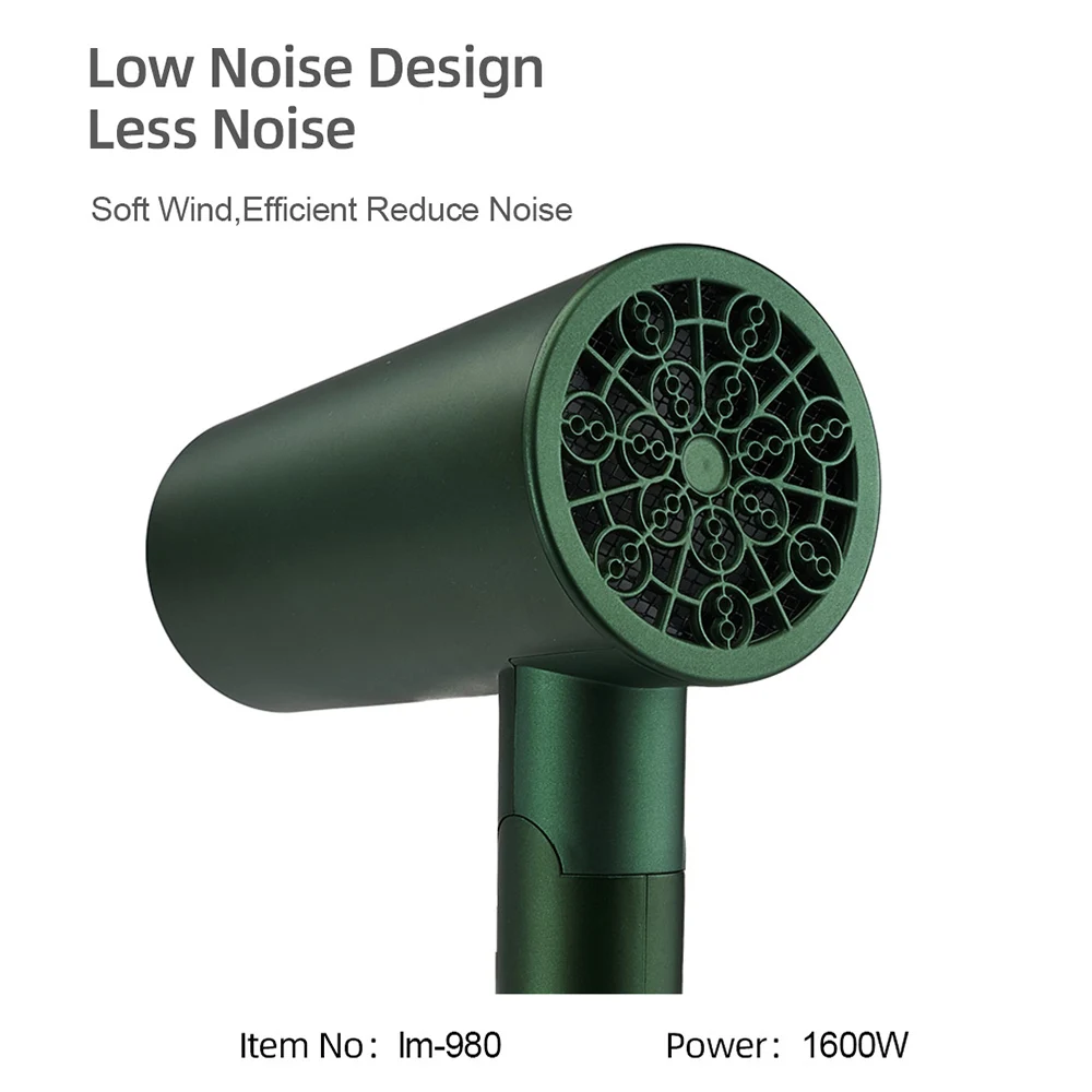 

1600W Electric Hair Dryer Styling Tools Negative Ion Blow Dryer Low Noise Hair Dryer Hot/Cold Wind Portable & Foldable