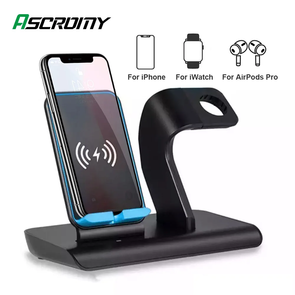 2 в 1 двойная Беспроводная зарядная док-станция для Apple Watch 5 4 3 AirPods Pro iPhone XR 11 XS Max 8 Plus