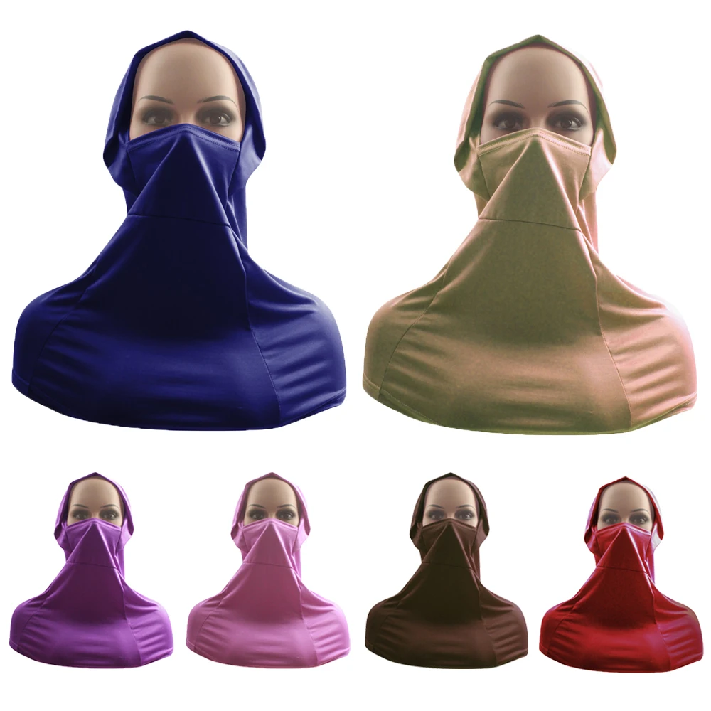 Мусульманский головной убор с вуалью для женщин хиджаб шарф тюрбан цельная шапка