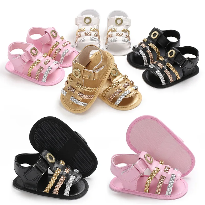 

Fashion new artificial PU children's shoes circle logo baby cute color matching silicone non-slip shoes