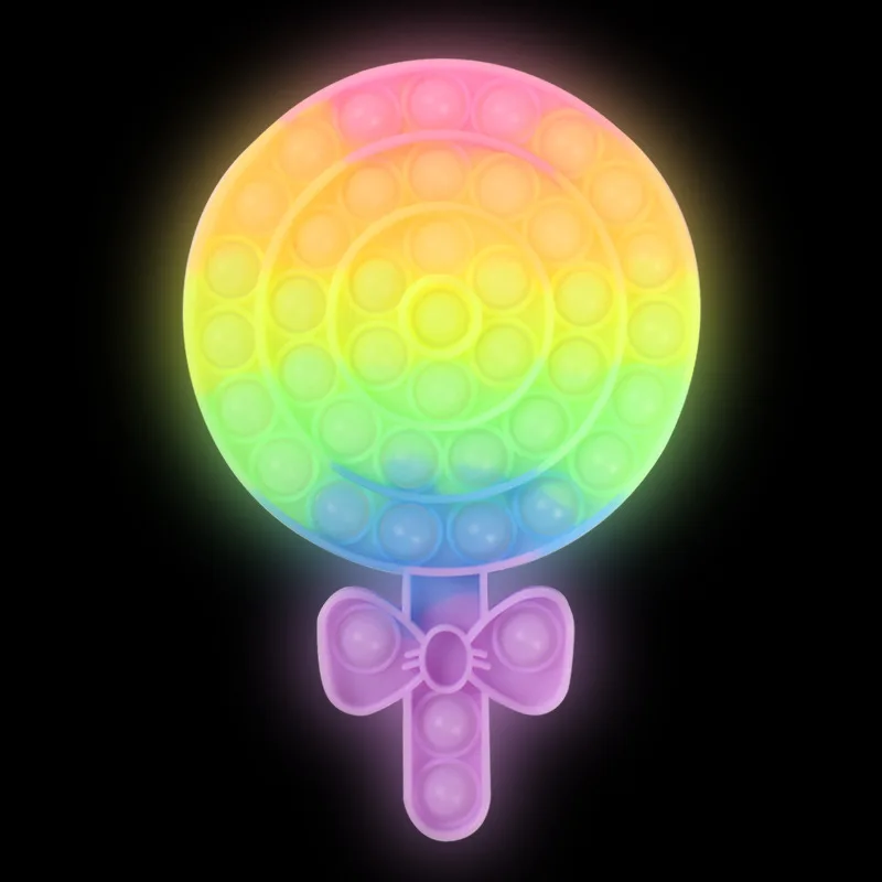 Glow In Dark Fluorescence Bubble New Kawaii Luminous Popit Fidget Toys Antistress Squishy Anti Stress Squeeze Simple Dimple | Игрушки и