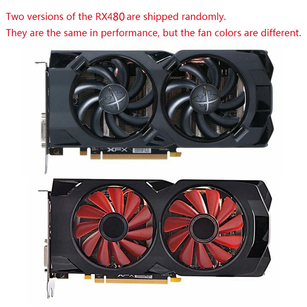 XFX AMD Radeon RX 480 4GB Video Cards GPU RX480 DDR5 Graphics Card Desktop Gaming PC Gamer Used | Компьютеры и офис