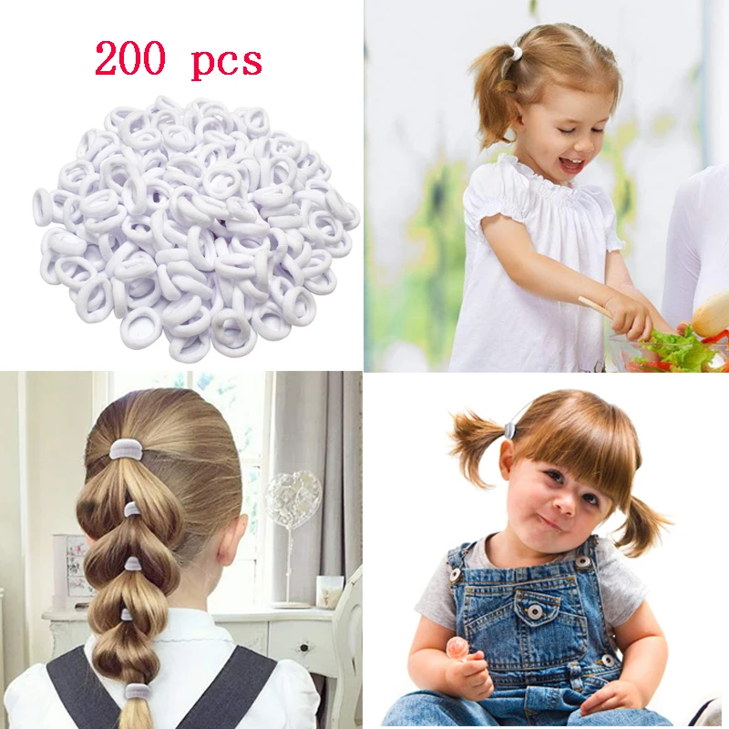 200 шт. Детские резинки для волос девочек малышей без складок держатели конского