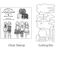 azsg lovely girl best friend cuting dies clear stamps for diy scrapbookingalbum decorative silicone stamp crafts