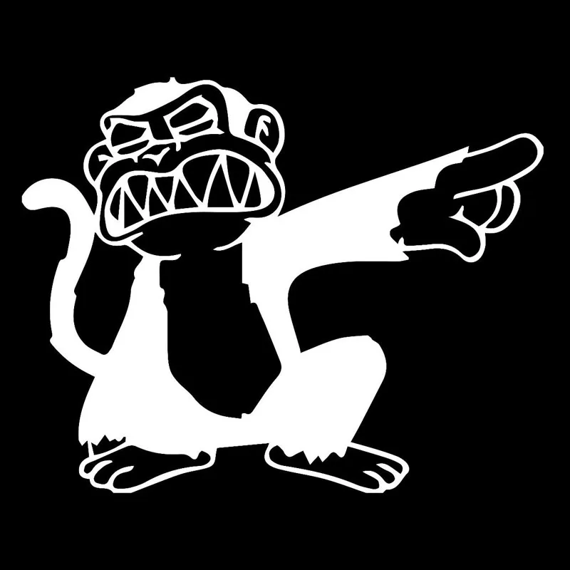 

Car Sticker Angry Monkey Points Out Its Fingers Funny Car Motorcycle Exterior Accessories Waterproof PVC Decals with 16cm*12.8cm