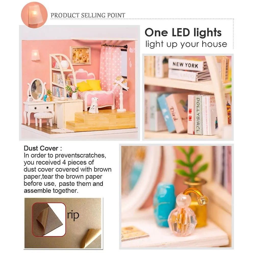 DIY игрушка кукольный дом миниатюрный деревянный пазл Кукольный домик комплект с