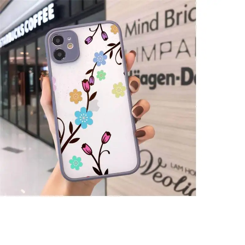 

Luxury 3D Relief Flower C Phone Cases matte transparent For iphone 7 8 11 12 plus mini x xs xr pro max cover