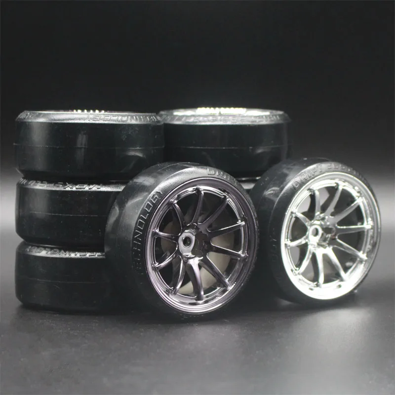 4 шт. RC 1:10 Дрифт автомобиль пластиковые 8 спицевых колесных ободов и шин для HSP