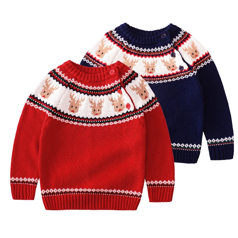 Детские пуловеры Свитера на осень и зиму детская одежда Рождественский свитер
