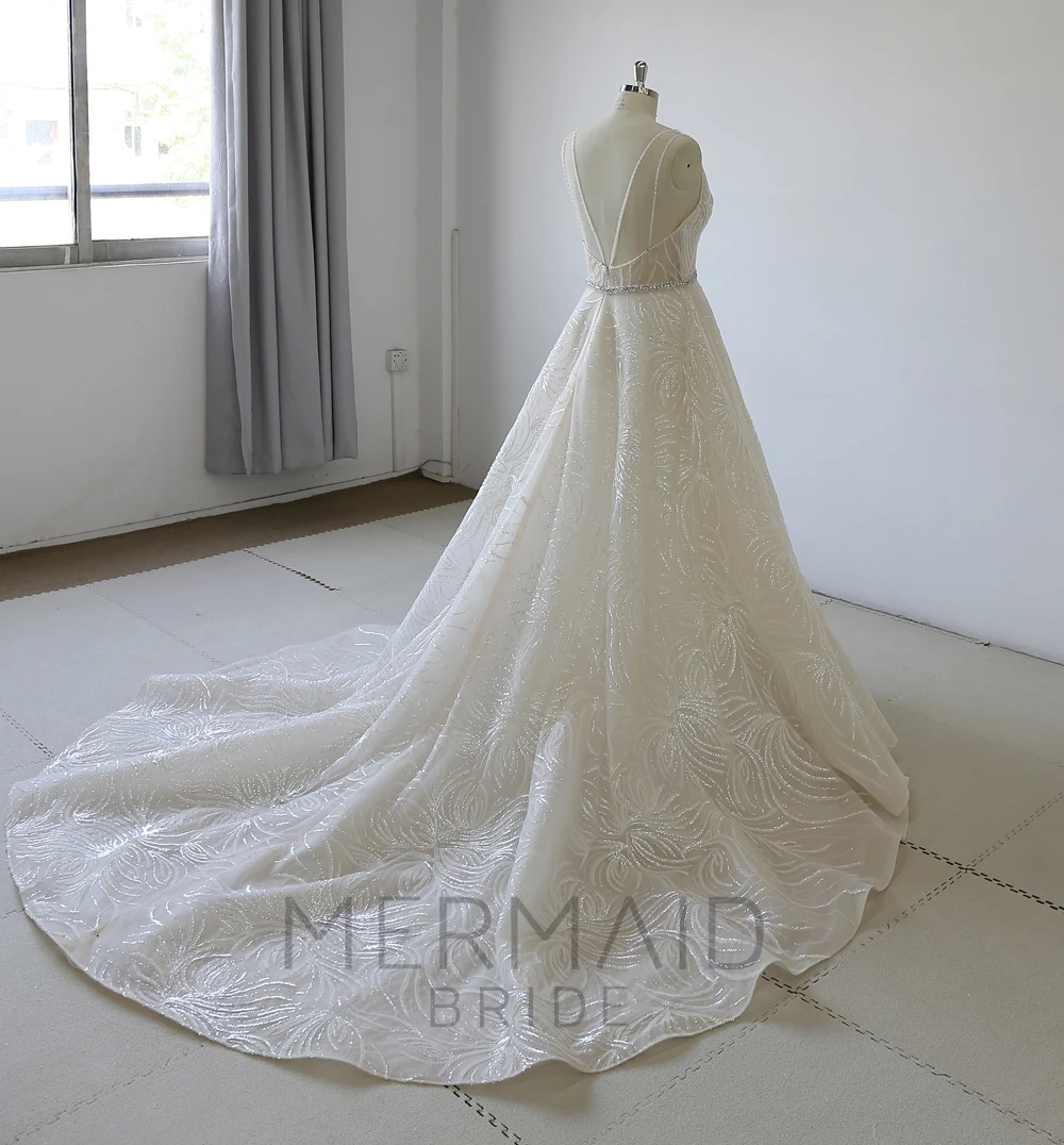 Новое кружевное свадебное платье трапециевидной формы с открытой спиной 2020 |