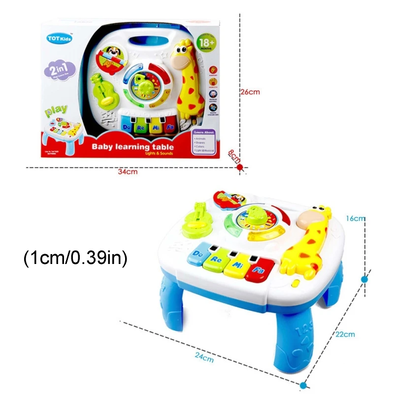 

Infants Musical Instrument Learning Table Baby Toys Animals Piano Early Educational Study Activity Center Music Game for Kids