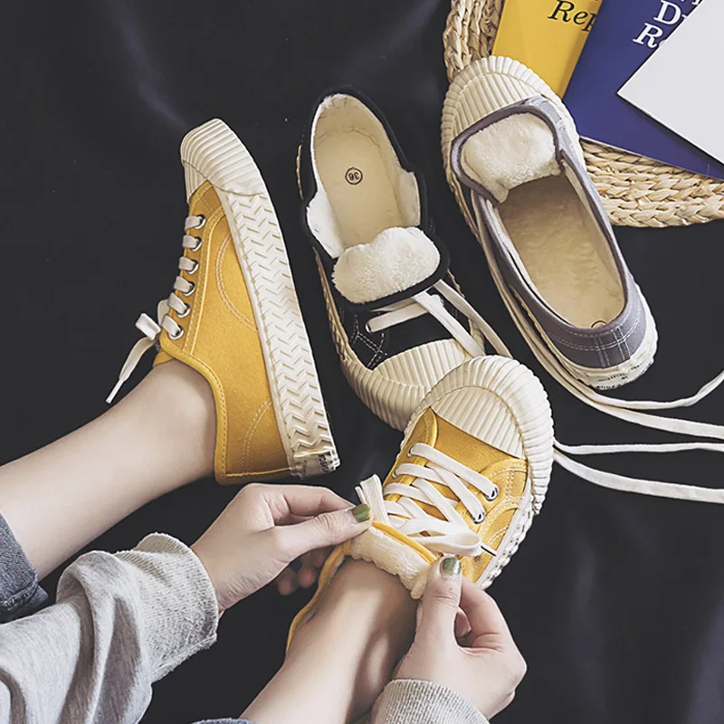 Женская обувь с бисквитом женские кроссовки простая Удобная парусиновая модная