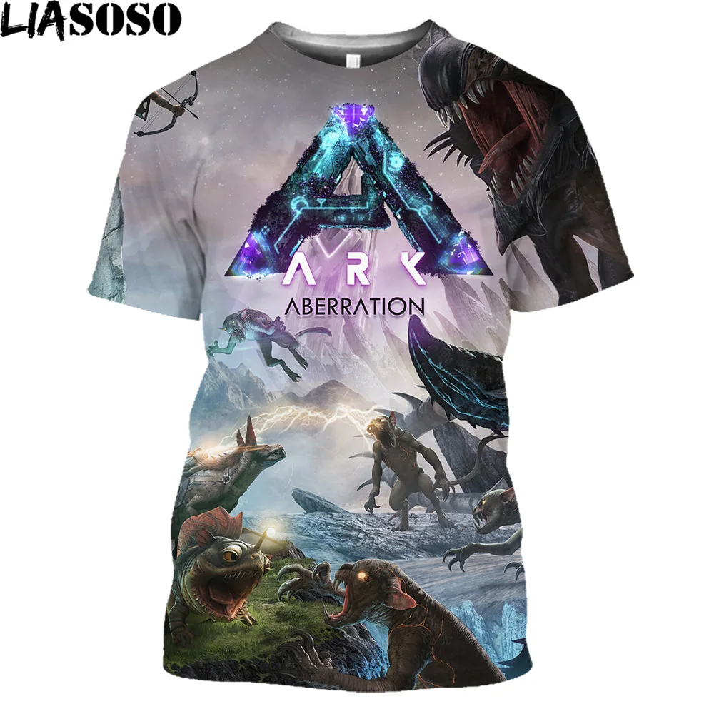 

Men Tee Shirts Ark Survival Evolved Games Men Women Harajuku T-Shirts Punk Round Collar T Shirts Fashion Streetwear Daily Top