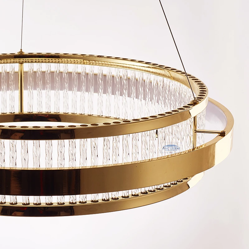 

Postmodern light luxury lamp glass crystal designer simple model room bedroom round home living room Hong Kong style chandelier