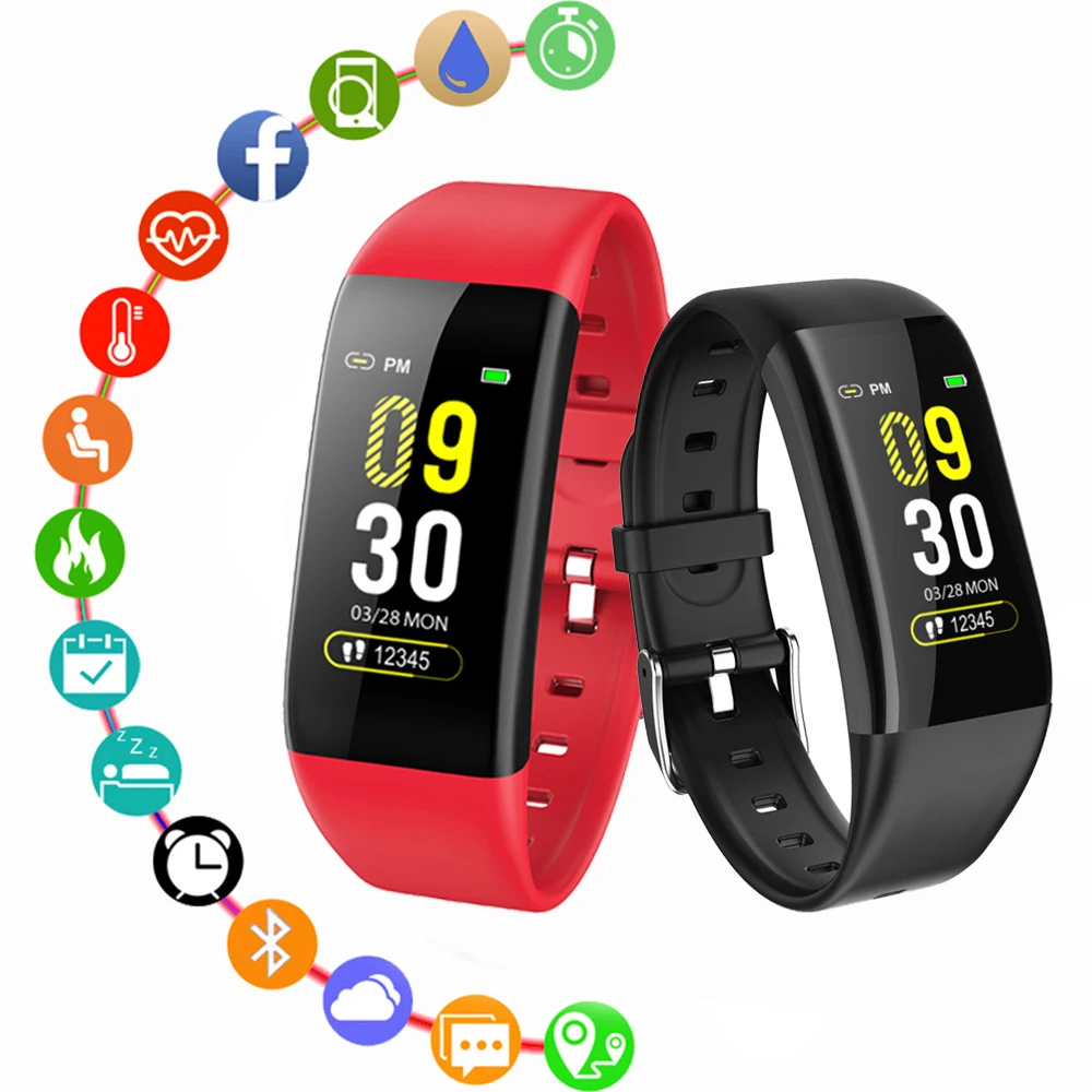 Sport Smart Wristband Color Screen Soft Silicone Strap with Heart Rate Sleep Monitor IP67 Waterproof Men Fitness Bracelet | Наручные часы