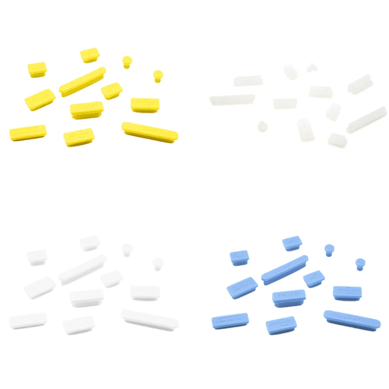 

12PCS Rubber Anti Dust Plug Dustproof Cover Stopper Colorful Soft Silicone Dust Plug For Macbook Air/Pro"13"Retina Ports Laptop.