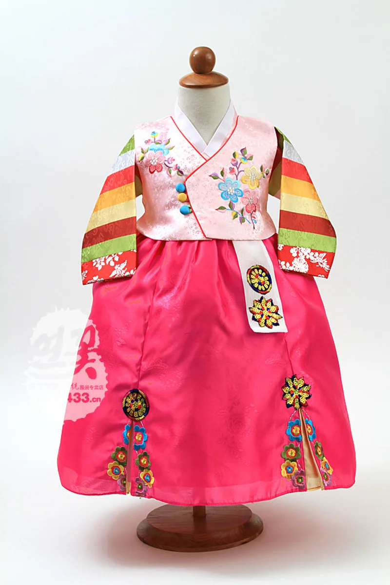 Премиальное корейское традиционное платье для девочки Hanbok выступлений детское