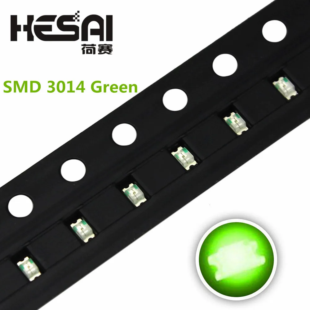 100 шт./лот 5 цветов 3014 SMD СВЕТОДИОД супер яркий красный/зеленый/синий/желтый/белый