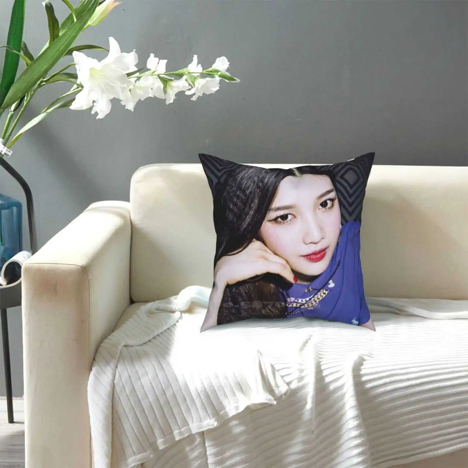 Красная бархатная забавная Милая декоративная квадратная наволочка г. Ирен