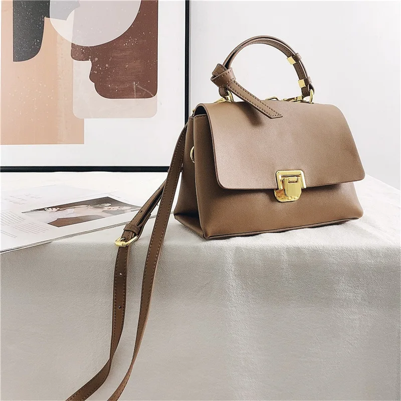 

2021 New Design Leather Large Capacity One-Shoulder Bag Fashion Messenger Bag Multifunctional Tote Handbag For Women
