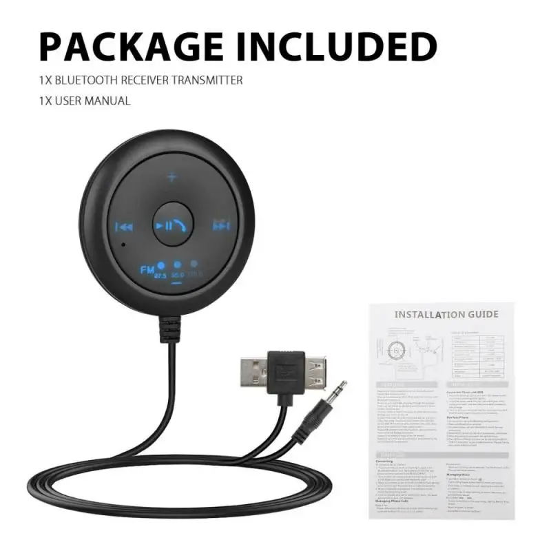 Автомобильный Bluetooth-передатчик громкой связи с USB USB-плеер приемник FM/AUX для IPhone IPad