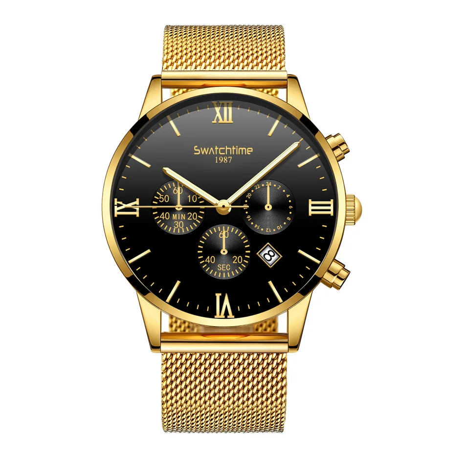 

Big Promotion Time Mens Clock Chronograph Wristwatches 3ATM Waterproof Luminous Quartz Gift Watch