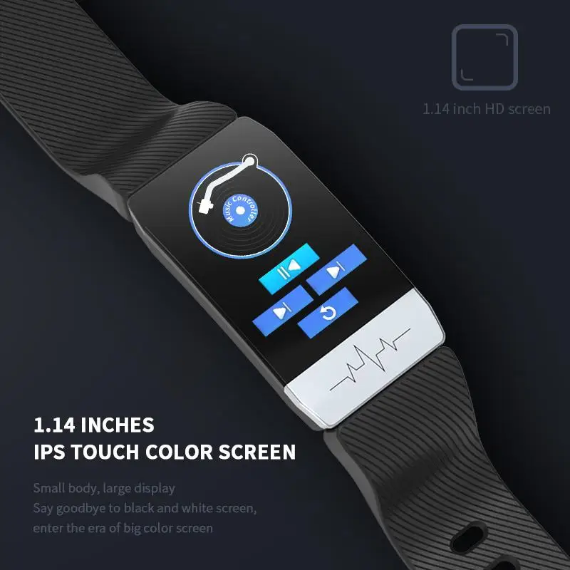 2020 Smart Watch T1s Body Temperature ECG+PPG Fitness Band Heart Rate Monitor Music Control Smartwatch Sport for iOS Android | Электроника