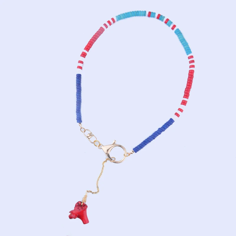 Колье heishi с бусинами в стиле хип хоп красная Коралловая подвеска длинное колье