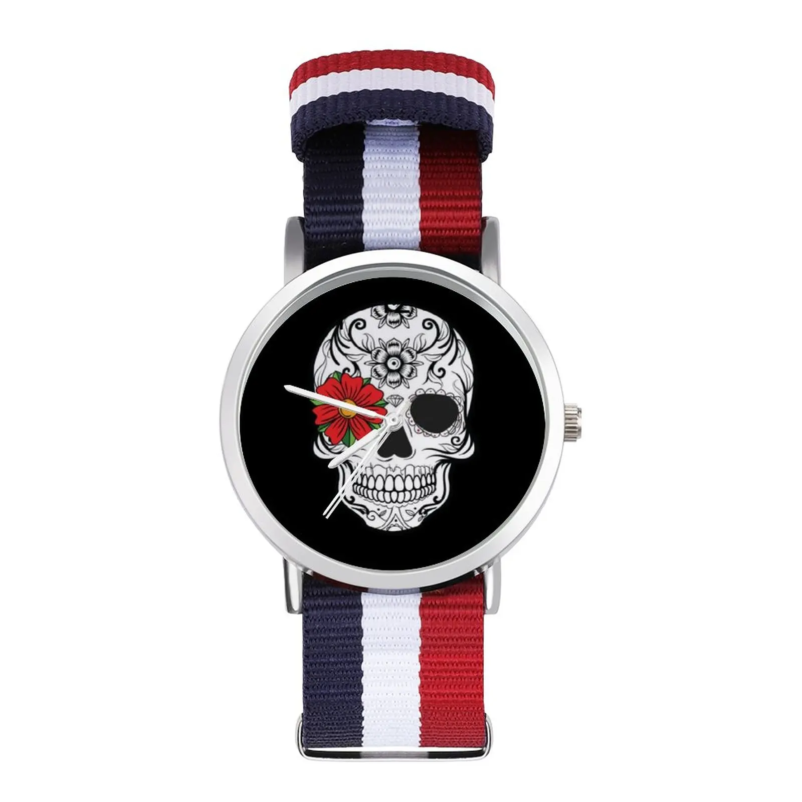 Mexican Skull Quartz Watch The Day of The Dead Rose Eye Wrist Fashion Watch Street Style Strong Upwrist Wristwatch