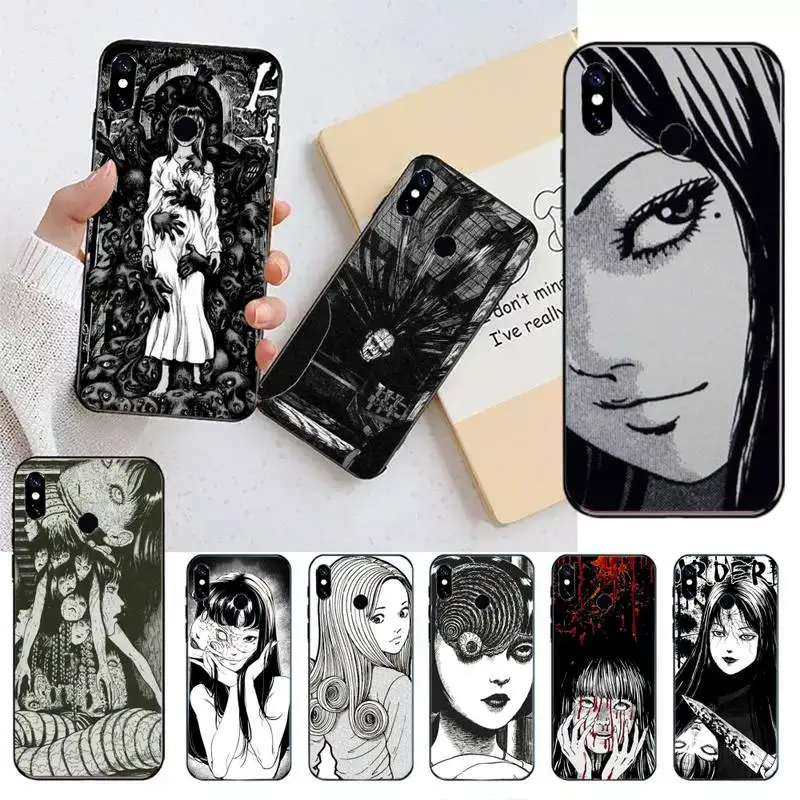 

Junji Ito Horror Anime Phone Case For Xiaomi Redmi note 7 8 9 t max3 s 10 pro lite Luxury brand shell funda coque