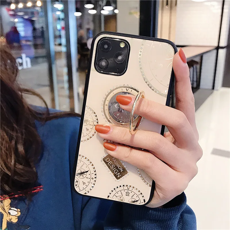 

KONSMART Luxury Glitter Fashion Case For VIVO IQOO U3 Back Cover VIVO IQOO U3 3D Time Deer Ring Bracket PC Phone Cases