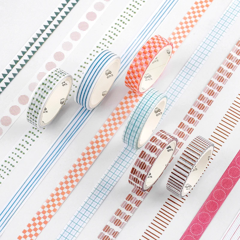 JIANWU 5 шт./компл. 1 см x 3 м Базовая цветная серия washi лента для журнала дневника