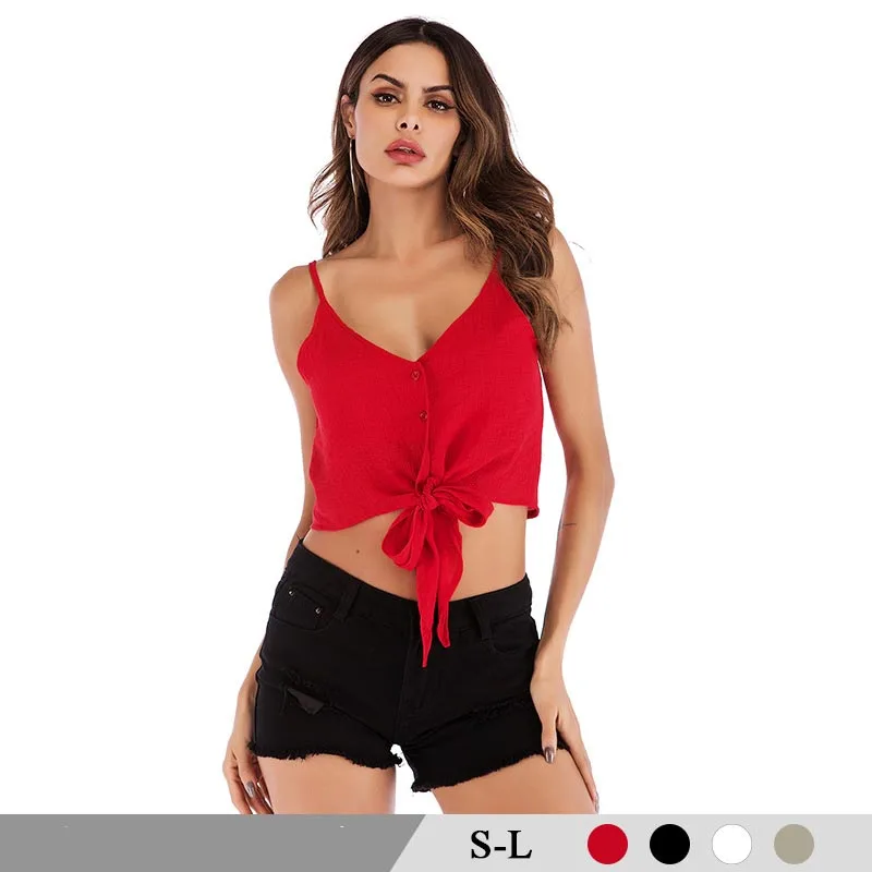 Женская летняя повседневная сексуальная однотонная майка Топы женские пляжные с