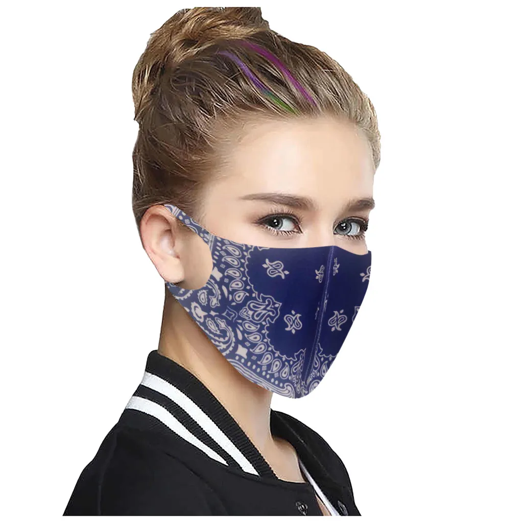 Многоцветная Защитная моющаяся маска для кожи с принтом ледяного шелка