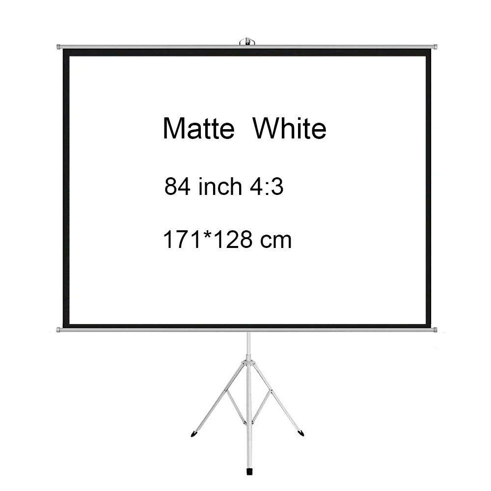 

Projector Screen with Stand 84 inch - Indoor Outdoor Matt White Projection Screen 4:3 HD Premium Wrinkle-Free Tripod Screen